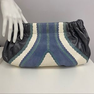 Vintage Carlos Falchi Leather Lizard Bag Clutch